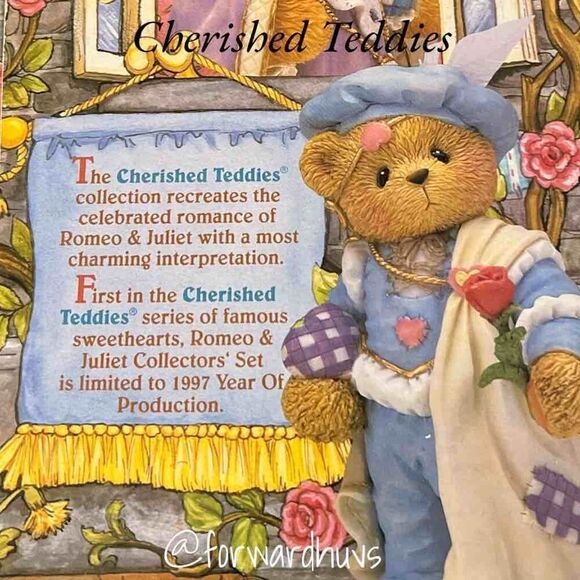 Enesco Romeo and Juliet Cherished Teddies Set with Balcony Displayed - READ - Picture 10 of 13